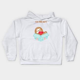 I’m the Gift Christmas Present Sloth Kids Hoodie